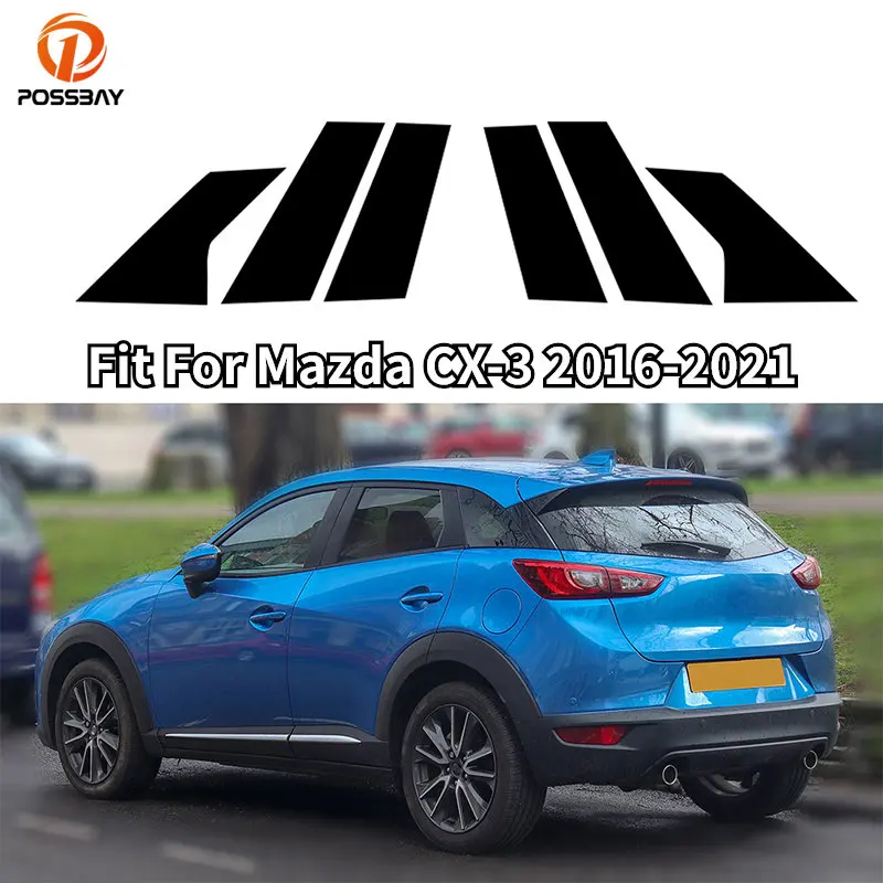 

Автомобильные столбы, крышка для Mazda CX-3 CX3 2016 2017 2018 2019 2020 2021, отделка дверей, оконные молдинги, наклейки, автостайлинг, 6 шт.