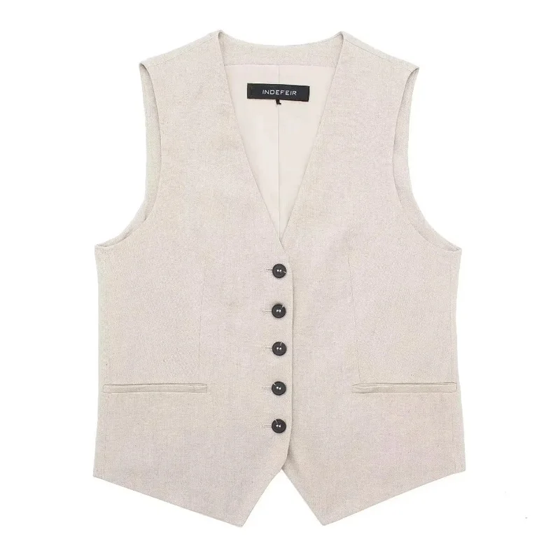 Жилет женский летний на пуговицах без рукавов