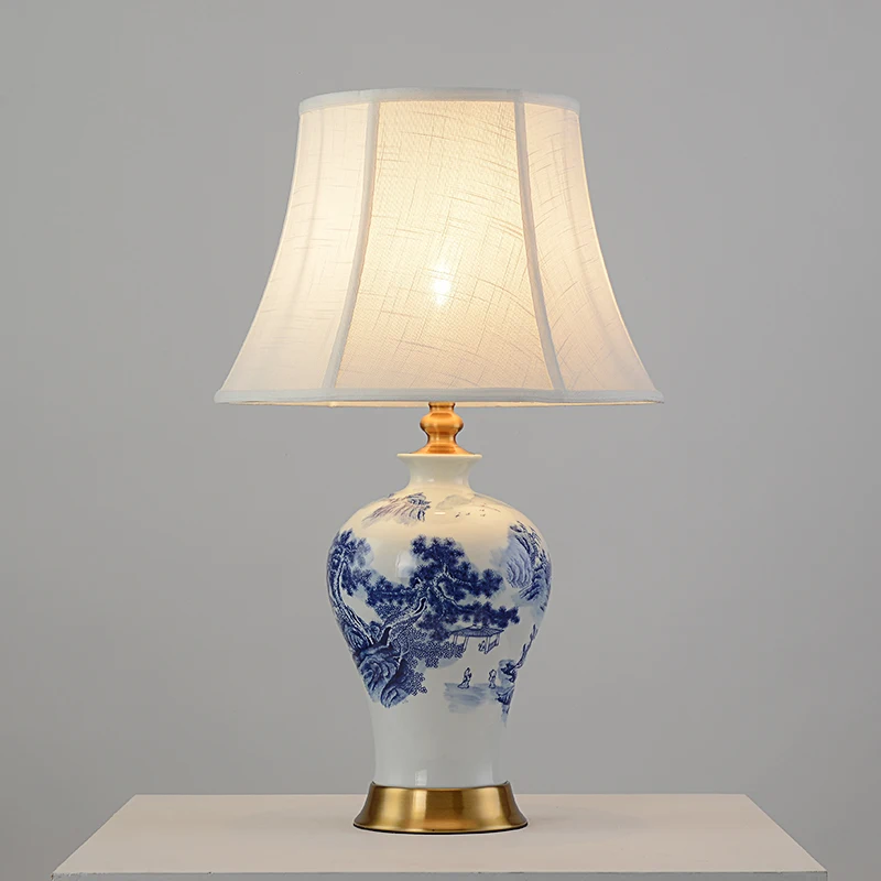 Настольная лампа прикроватная для спальни китайская креативная настольная в