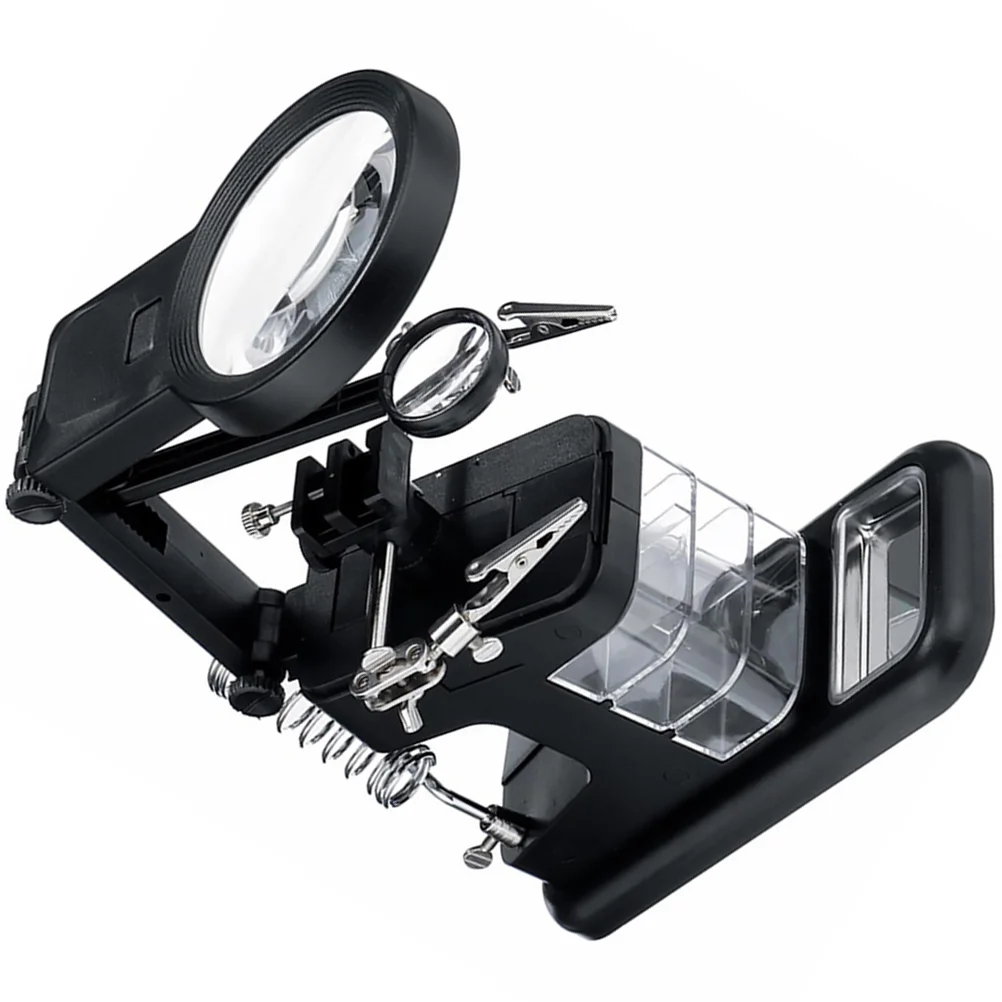 

10 LED Multifunctional Soldering Iron Kit Station Light Magnifying Glass Hands-free Magnifier Abs Table Desktop