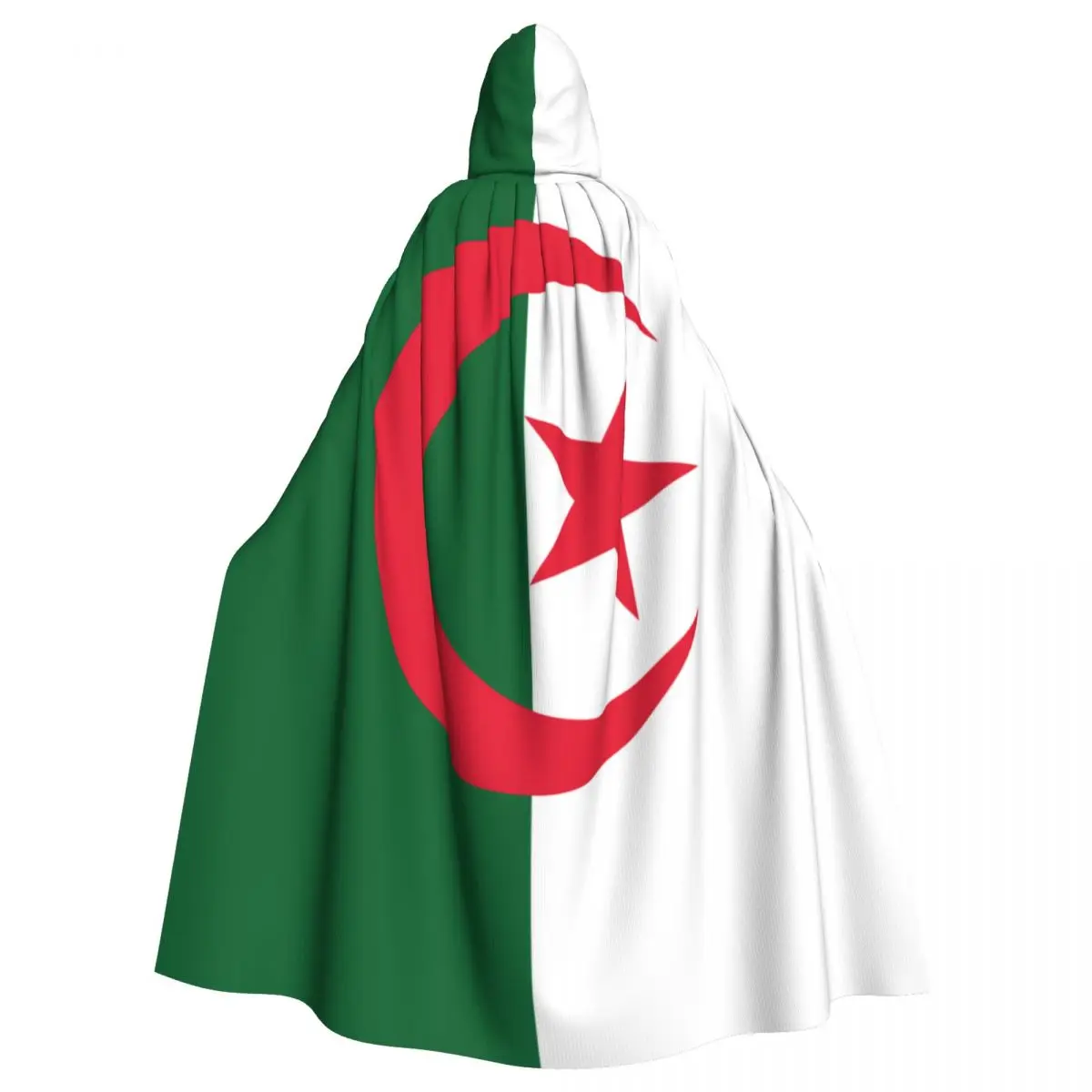 

Hooded Cloak Unisex Cloak with Hood Flag Of Algeria Cloak Vampire Witch Cape Cosplay Costume