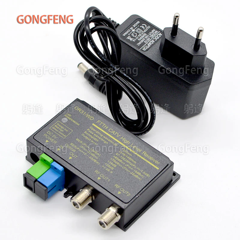 FTTH CATV Optical Receiver Single Fiber With WDM AGC Digital TV Analog Ultra Low Power Indoor Optical Equipment Free Shipping