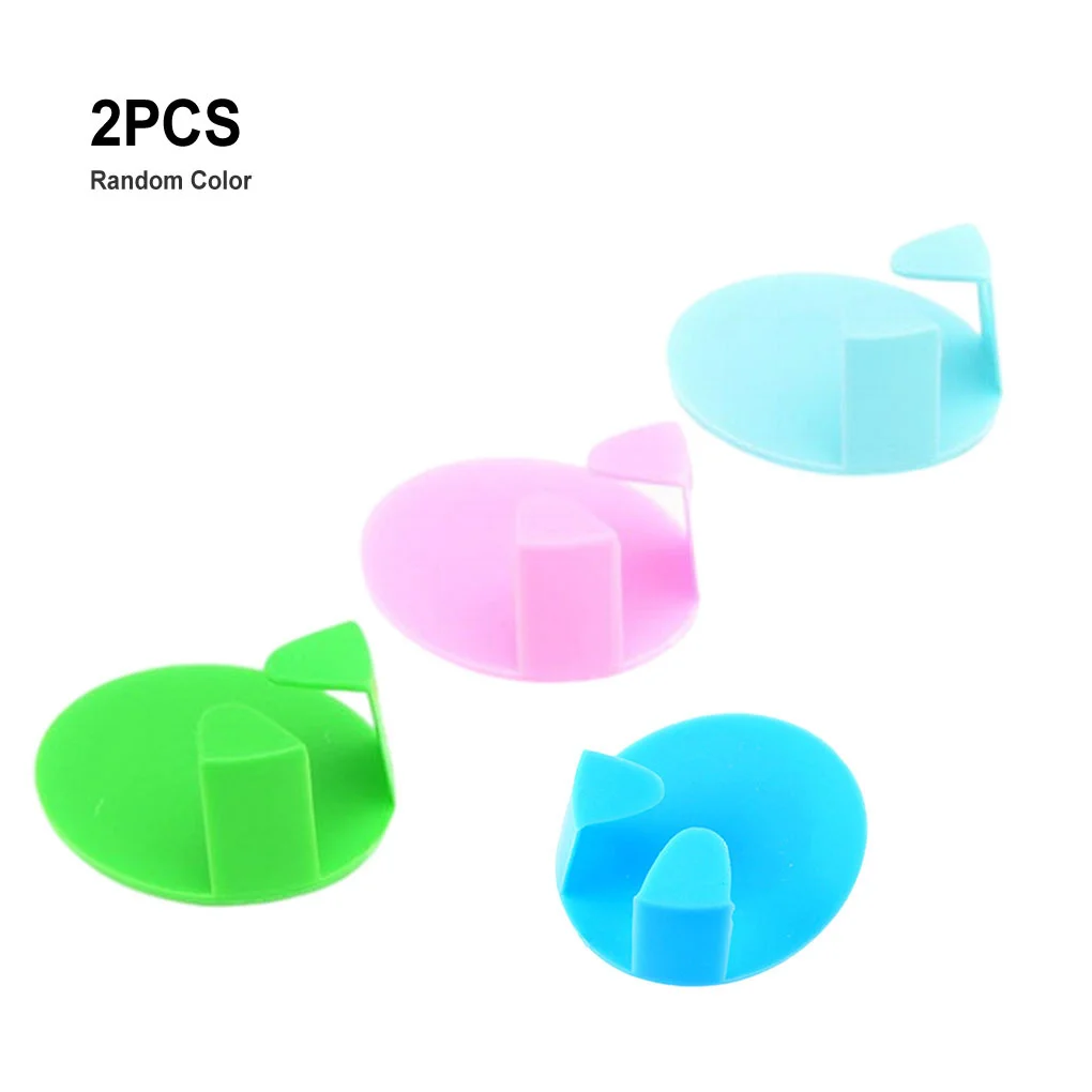 

2 Pieces Bathroom Kitchen Living Room Wall Hook Self-adhesive Detachable Hangers Holders Accessories Color Random