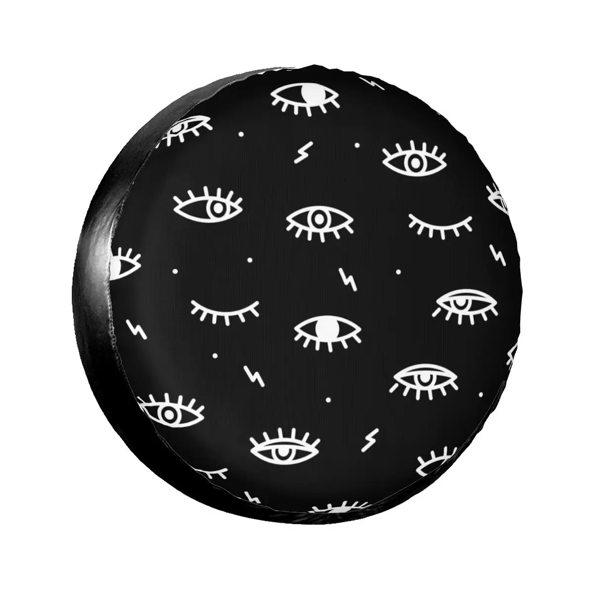 

1 шт., чехол для автомобильных запасных шин с психоделическими глазами, чехол с черно-белым принтом, защитный чехол для автомобильных шин из ...