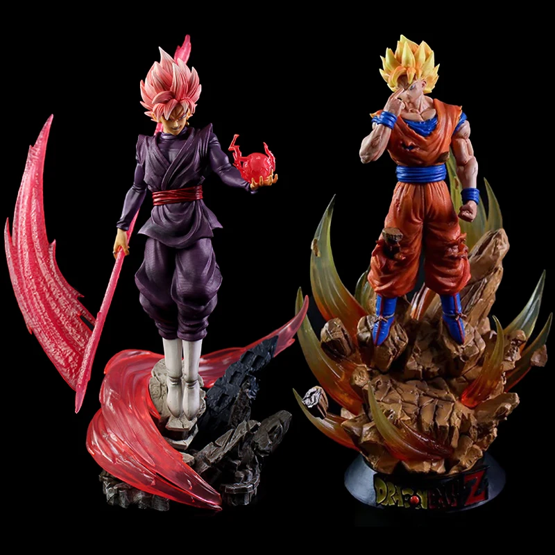 Dragon Ball Super Zamasu Goku Black Peach Red LED Figurine Toys PVC Action Figures Son Goku Kakarotto Anime Model Dolls Toy Gift