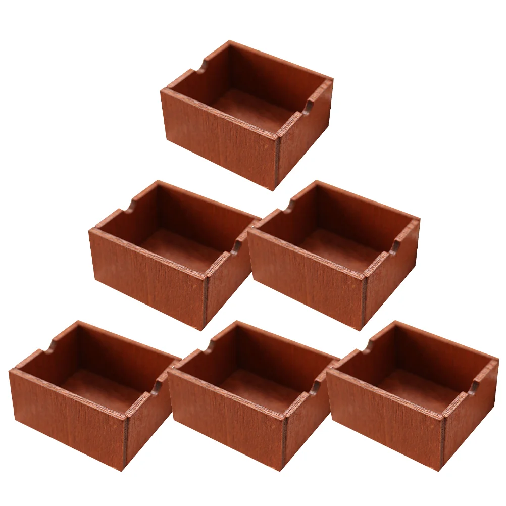 

6 Pcs Storage Basket Miniature House Crates Miniatures For Crafts Small Micro Scene