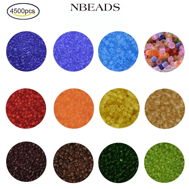 

Glass Seed Beads Frosted Colors Round Mixed Color 4mm Hole: 1-1.5mm about 4500pcs/pound