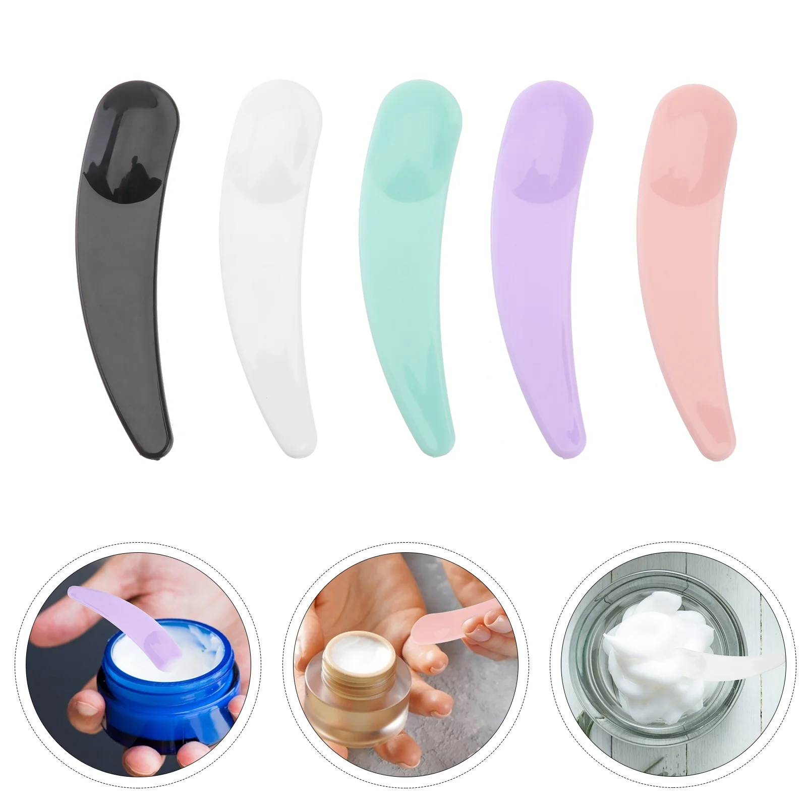 

Spoon Makeup Spatula Cream Minicosmeticscoop Spatulas Face Mixing Scooper Tip Woman Lady Disposable Girl Facial