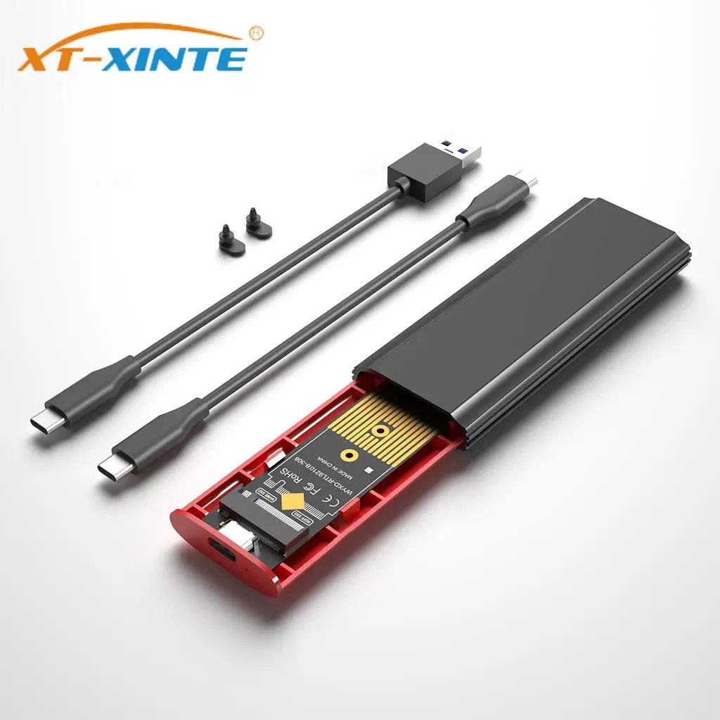 

XT-XINTE TypeC USB 3.1 to M.2 Dual Protocol SSD Case for NVME +SATA Hard Disk Case SSD Enclosure 10Gbps for 2230 /2242/2260/2280
