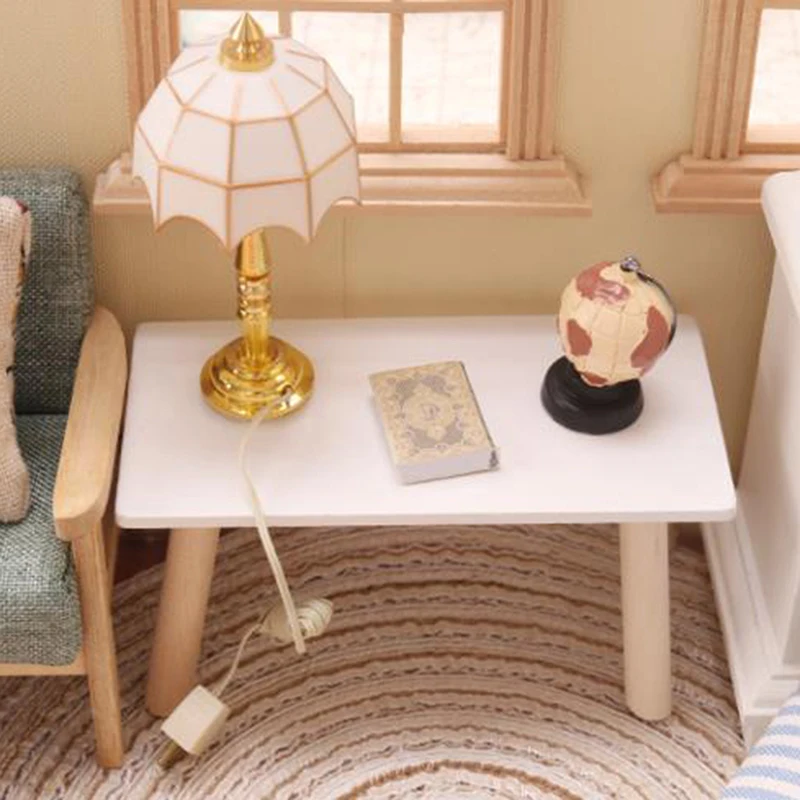 

1:12 Dollhouse Miniature Wooden Tea Table Coffee Table Living Room Furniture Decoration