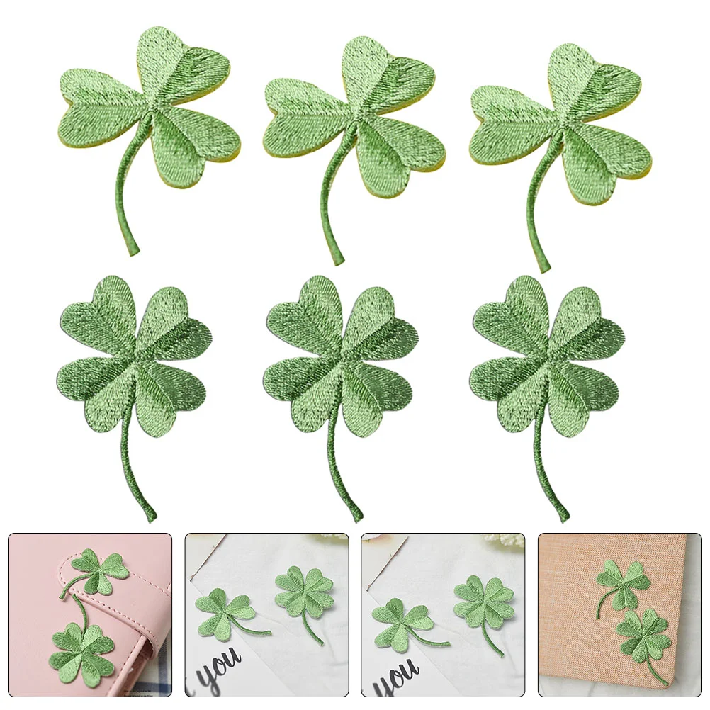 

Patches Patch Iron Leaf Four S Patrick Shamrock Applique Coat Sewing Day Embroidery Stickers Appliqued Green Sew Mini