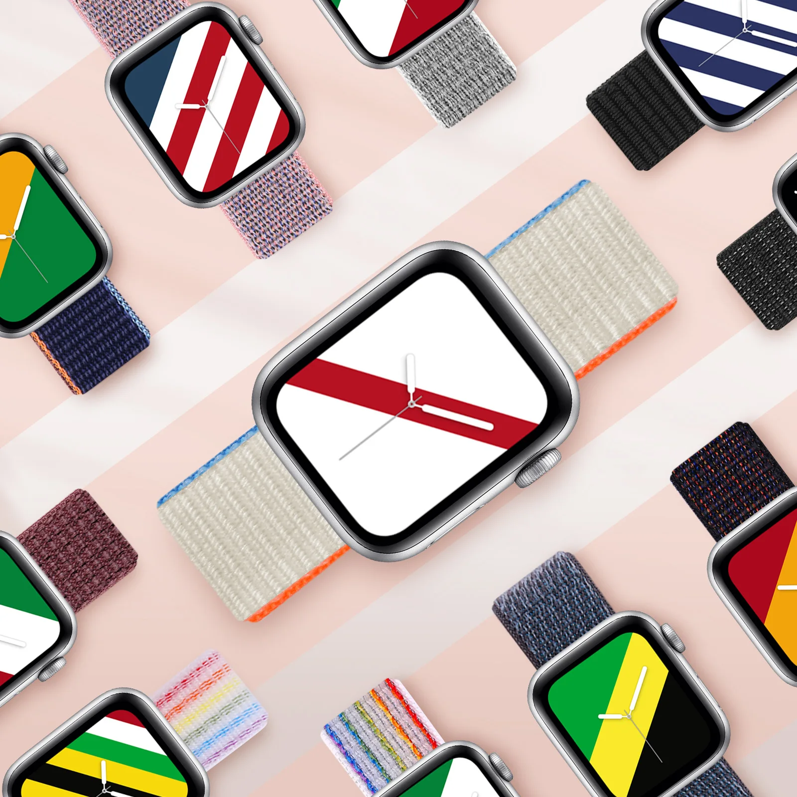 Ремешок LEMFO нейлоновый для Apple Watch band 38 мм 40 41 браслет смарт-часов iWatch Series 7 6 SE 5 4 42 44