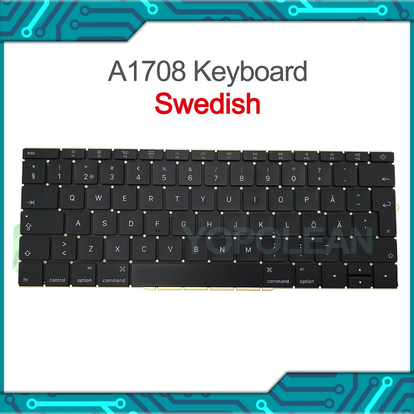 

Новинка, сменная клавиатура A1708 для Macbook Pro Retina 13,3 дюйма, шведская раскладка, конец 2016, середина 2017