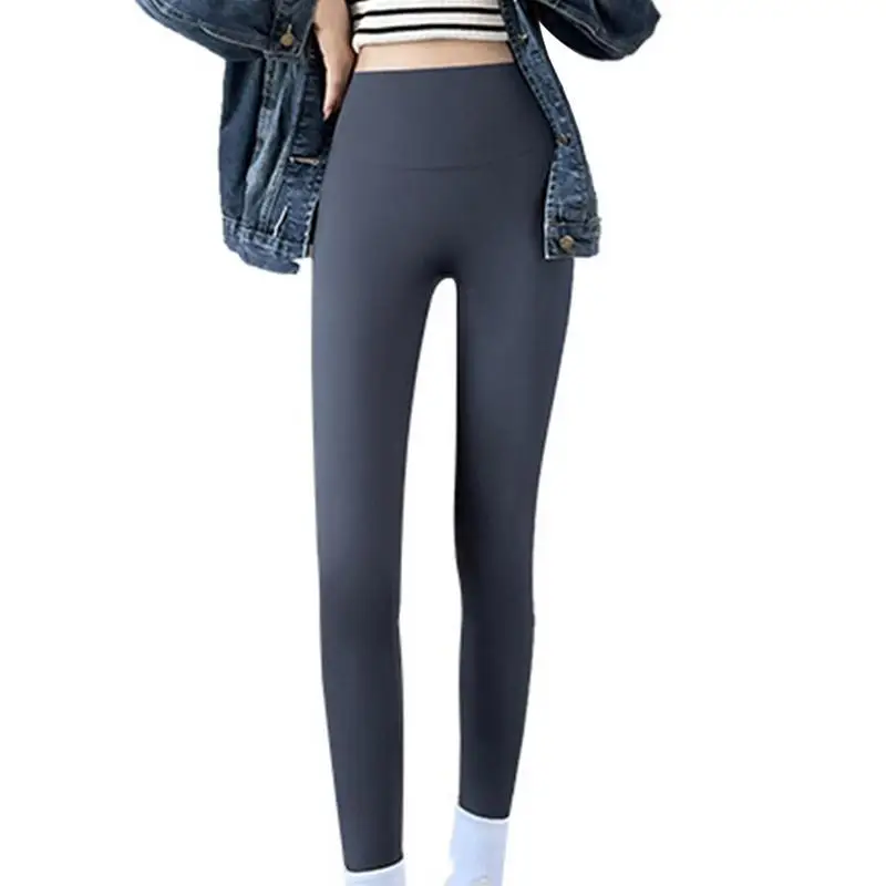 

Зимние колготки, черные леггинсы с флисовой подкладкой, леггинсы с высокой талией, Мягкие штаны для йоги, черные теплые бархатные брюки для женщин, контролирующие живот