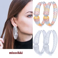 missvikki luxury gorgeous big hoop earrings for women bridal wedding anniversary prom party show jewelry earrings accessories