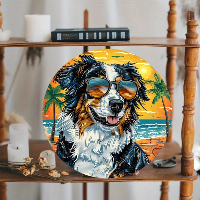 Австралийская пастушья серфинг пляжная сцена прочная алюминиевая настенная