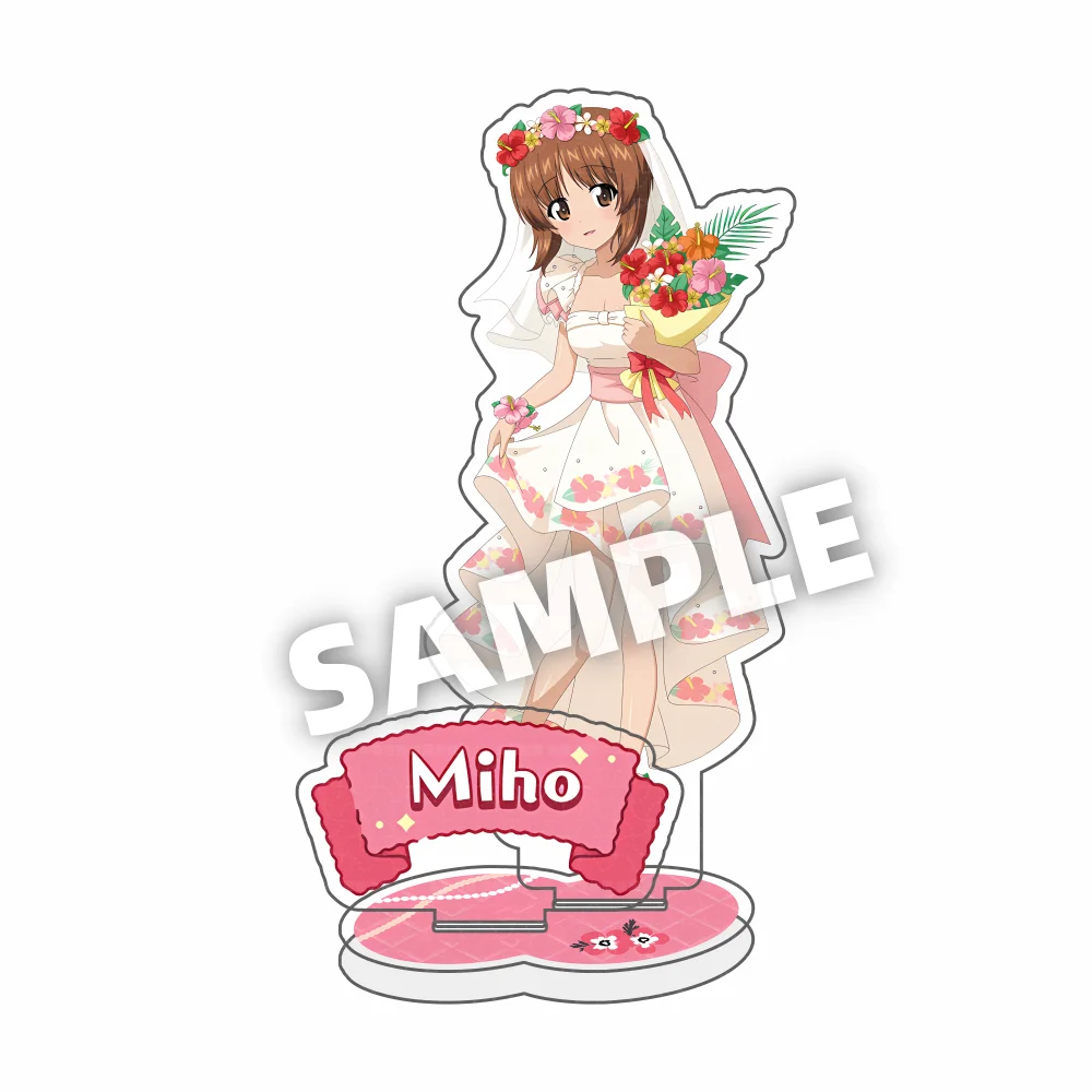 Фото Акриловая фигурка из аниме Girls und Panzer: Нисидзуми Михо в свадебном платье. Модельная табличка для декора стола, игрушка для косплея, подарок, брелок для ключей №2