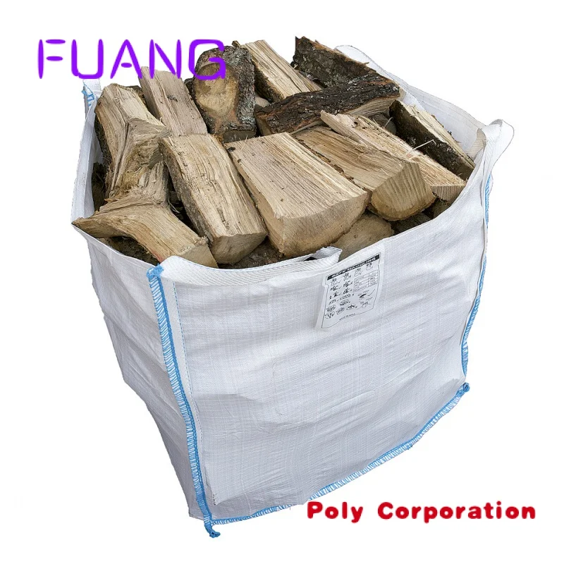 wholesale firewood pp fibc ton bag big bulk jumbo 8 loop vented ton tote bag wood log holder firewood storage rack