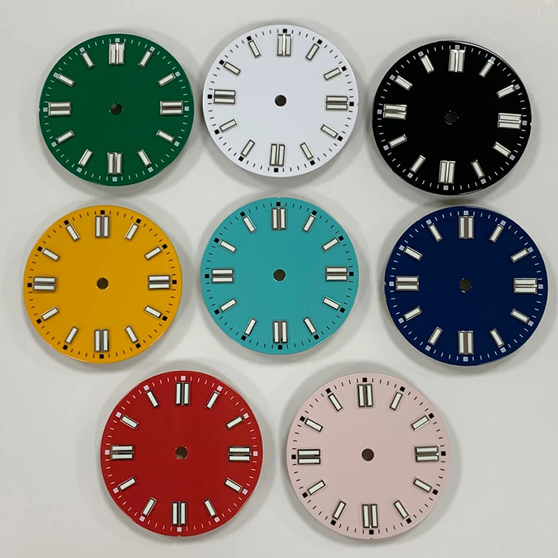 

Green Luminous Dial 28.5mm Watch Dial Fits NH35 NH36 ETA2836 8215 2813 Japan Movement Men's Watches Accessories