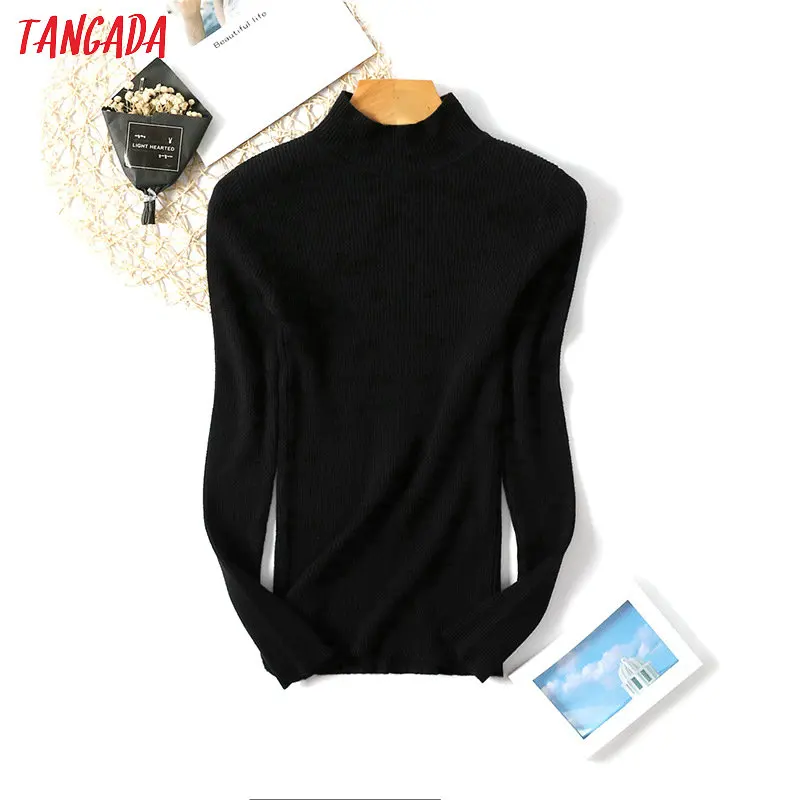 Джемпер женский зимний эластичный с круглым вырезом и длинным рукавом | Женская