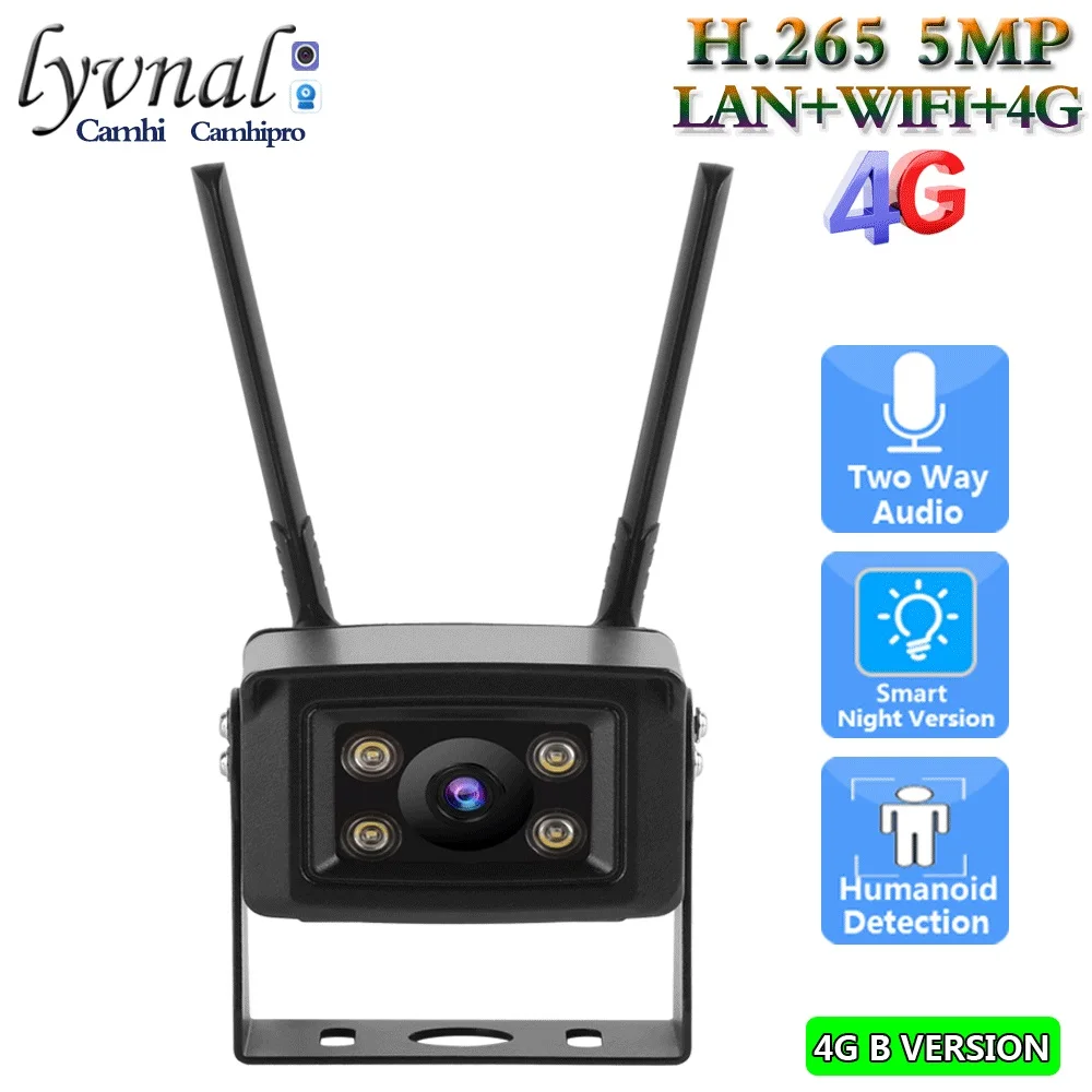 

HD 5 Мп 3G 4G SIM-карта Беспроводная IP-камера в автомобиле Wifi цветное ночное видение двухстороннее аудио слот для SD TF-карты сигнализация обнаружения человека