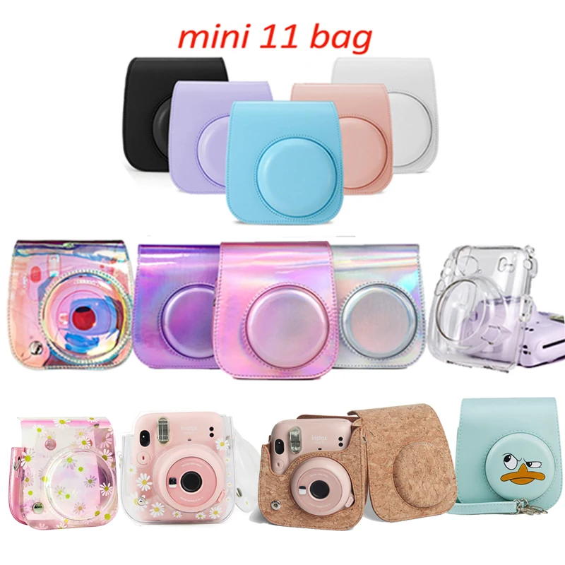 for Fujifilm Instax Mini 11 Camera Accessory Artist Oil Paint PU Leather Instant Camera Shoulder Bag Protector Cover Case