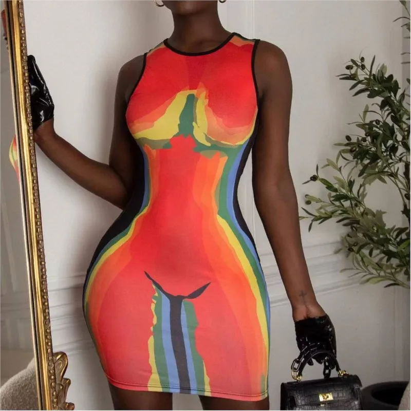 

Dress For Beach Summer Swimsuit Ladies Swim Wear Women Cover Up 2023 New Print Color Slim One Bump Sexy Polyester Pareo Tunics