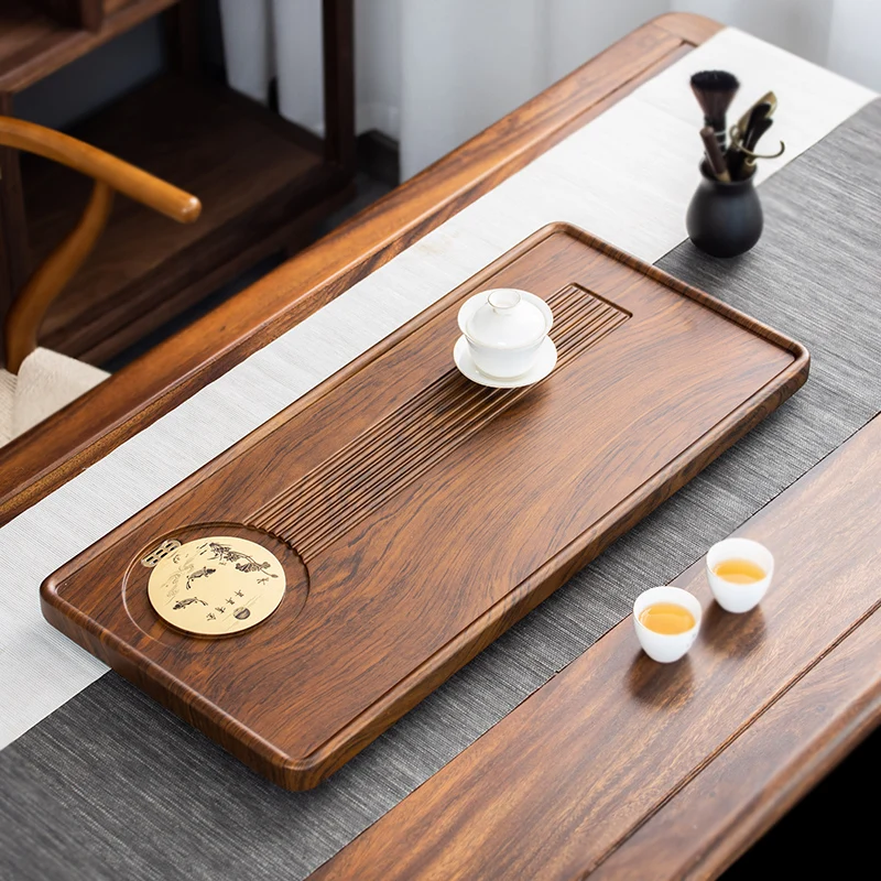 

Desk Valet Tea Tray Chinese Kitchen Vintage Pu Erh Tea Tray Water Absorbed Living Room Plateau En Bois Office Accessories YY50TT