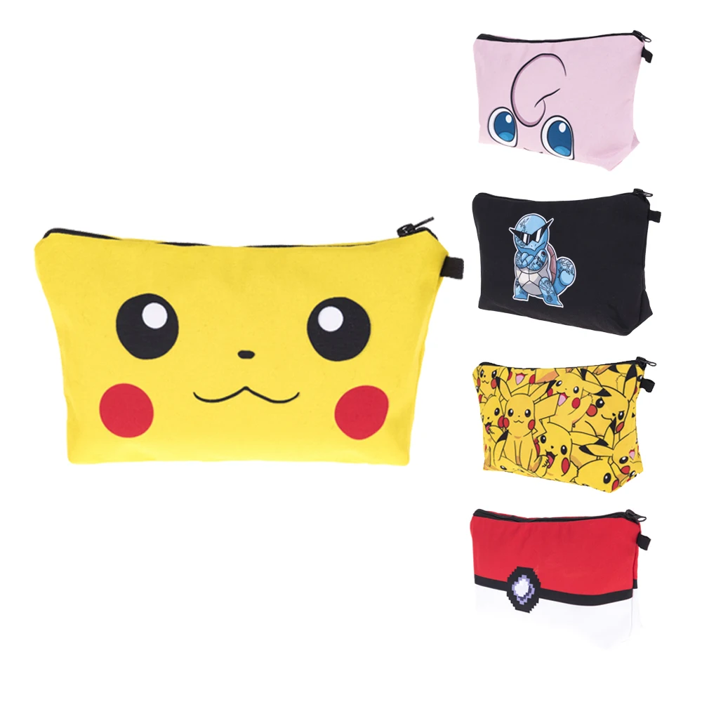Женская сумка для макияжа Pokemon дорожные сумки хранения Пикачу мультяшная