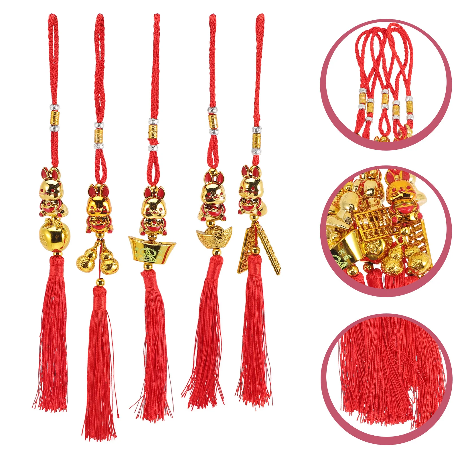 

Chinese Rabbit Year Decor Car Hanging The Pendant Knotnew Ornamentstyle Festival Tassel Decoration Lucky Decorations Charm Ingot