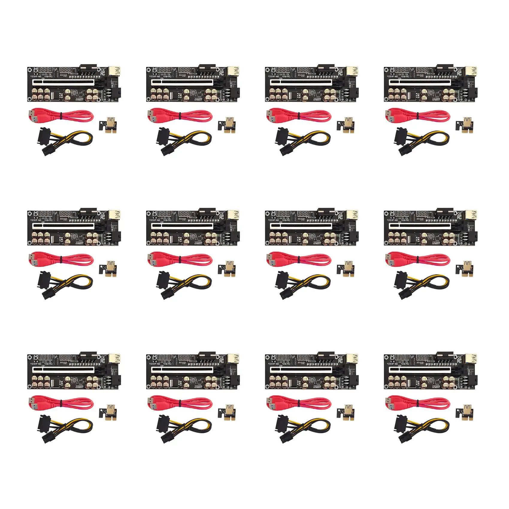 

12PCS VER018 PRO USB3.0 PCI-E Riser Card PCI-E 1X to 16X Graphics Card Adapter Cable PCIE Graphics Card Extension Cable