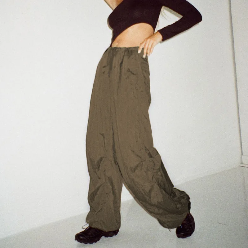 Drawstring cargo pants women Low Waist Baggy Pants Casual Loose Hippie Pants Korean Women Vintage 90s Streetwear Joggers Pants