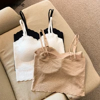 summer women sling tube top sexy bra top breathable chest pad wearing underwear seamless ice silk breast wrap lingerie female