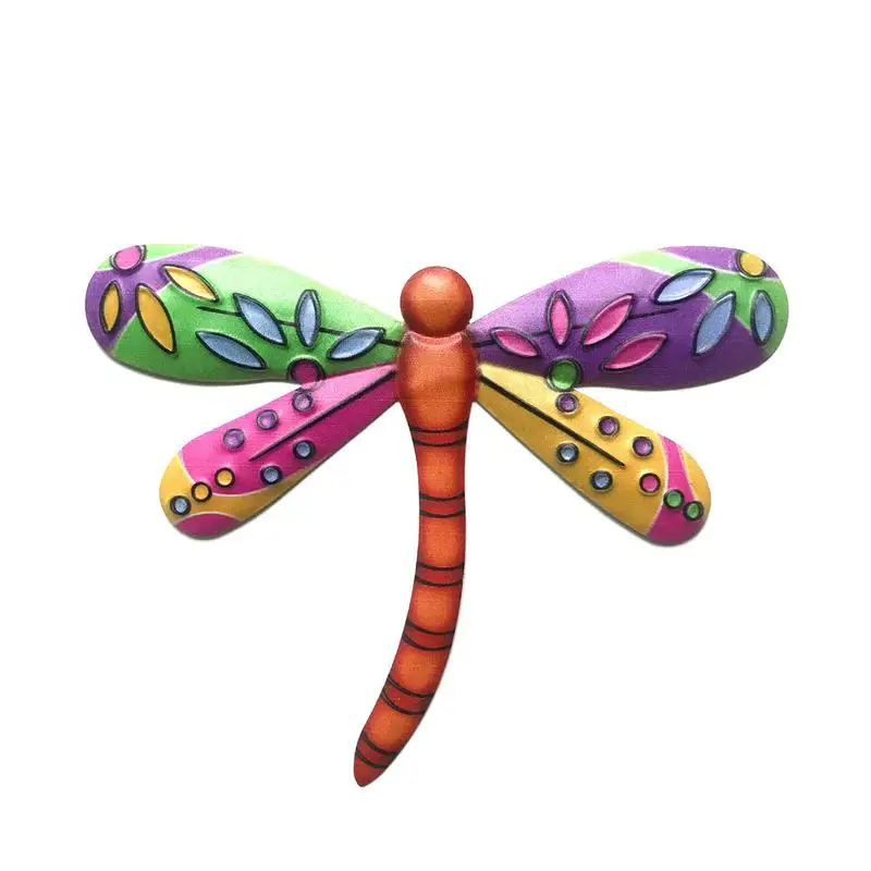 

Vibrant Metal Dragonfly Decor Wall Sculptures Ornaments Garden Art For Home Porch Fence Backyard Hanging Decoration Craft Gifts