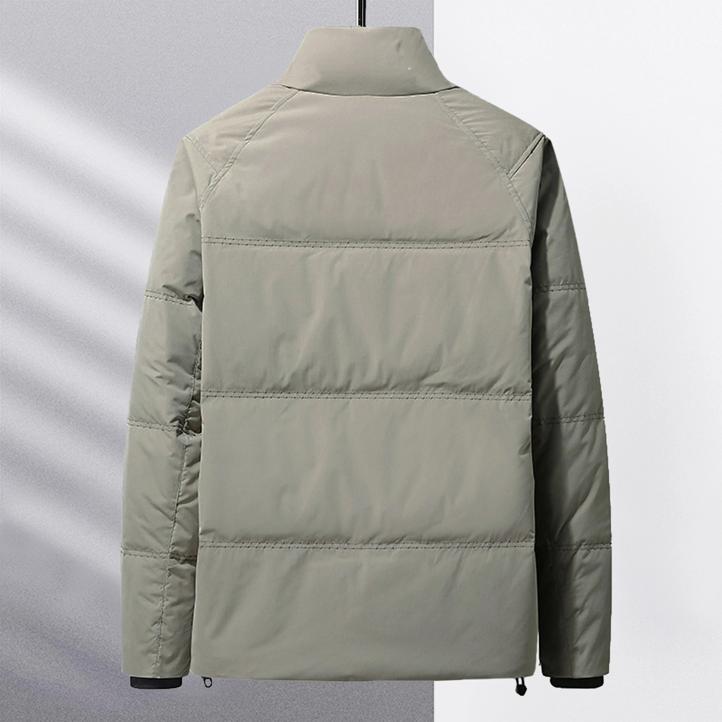 Winter Men Thermal Puffer Basic Coats Black Navy Blue Green Gray Thick Warm Puff Jackets Male Lightweight Padded Outerwear 2022