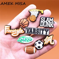 original ball game style pvc shoe charms decorations mini basketball soccer rugby designer shoes buckle accessories croc jibz