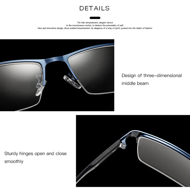 Стальная оправа для очков близорукости и дальнозоркости полуободковая