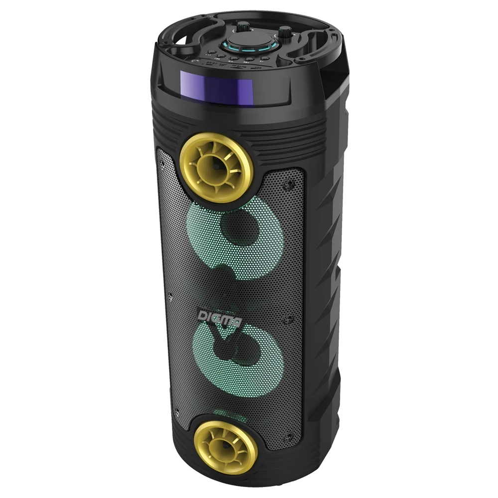 Digma MS-12 мини-система черная 160W/FM/USB/BT/micro SD Динамики Аудио Потребительская электроника Портативное видео Bluetooth.