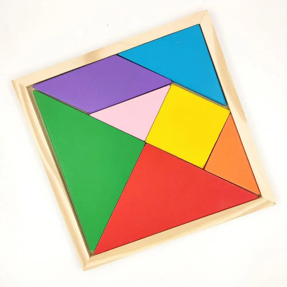 

Деревянная головоломка Tangram для детей, развивающая красочная игрушка для развития мелкой моторики, идеально подходит для детского сада, обучающие игрушки