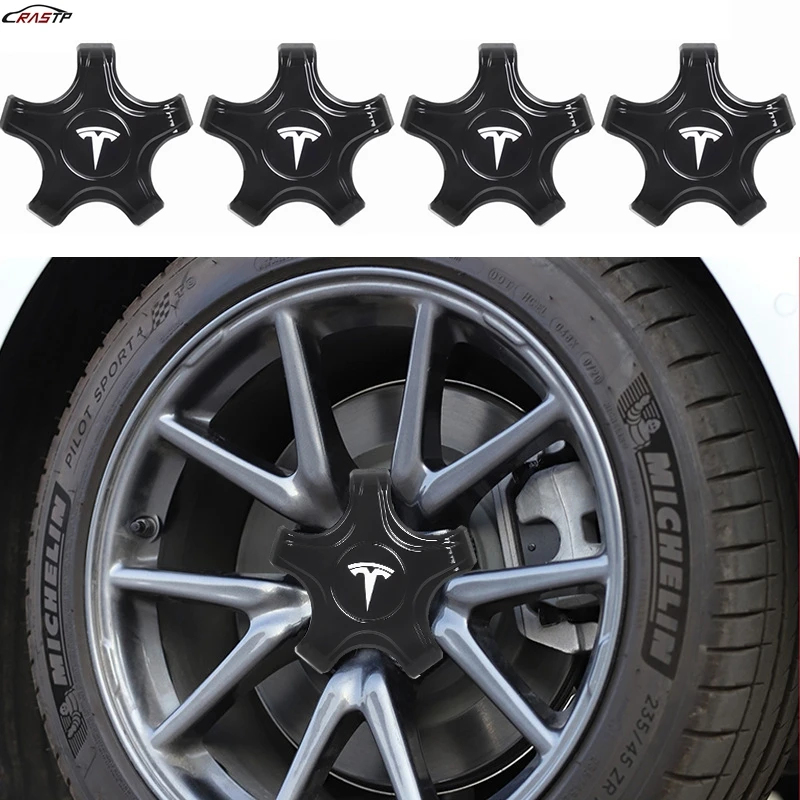

RASTP-Free Shipping 4pcs Refer To For Tesla Model 3 S X Wheel Center Hub Cap Cover Center Rim Cap 5-Claw RS-LKT060