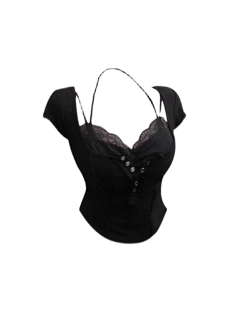 Футболка женская винтажная из двух предметов с коротким рукавом