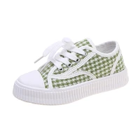 girls kids fashion canvas shoes 2022 summer thick bottom korean style houndstooth versatile childrens classic fresh casual shoe