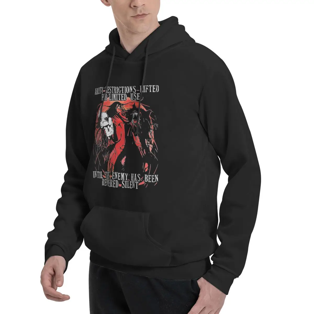 Hellsing Anime Harajuku Sweatshirts Men WomenManga Vampire Blood Oversized Hoodie Winter Pullover