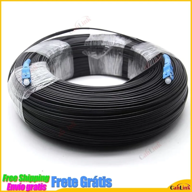 NEW 80M SC UPC to SC UPC Fiber Optic Drop Cable Single Mode Simplex 2.0mm Outdoor Fiber Optic Patch Cord Optical Patch Cable