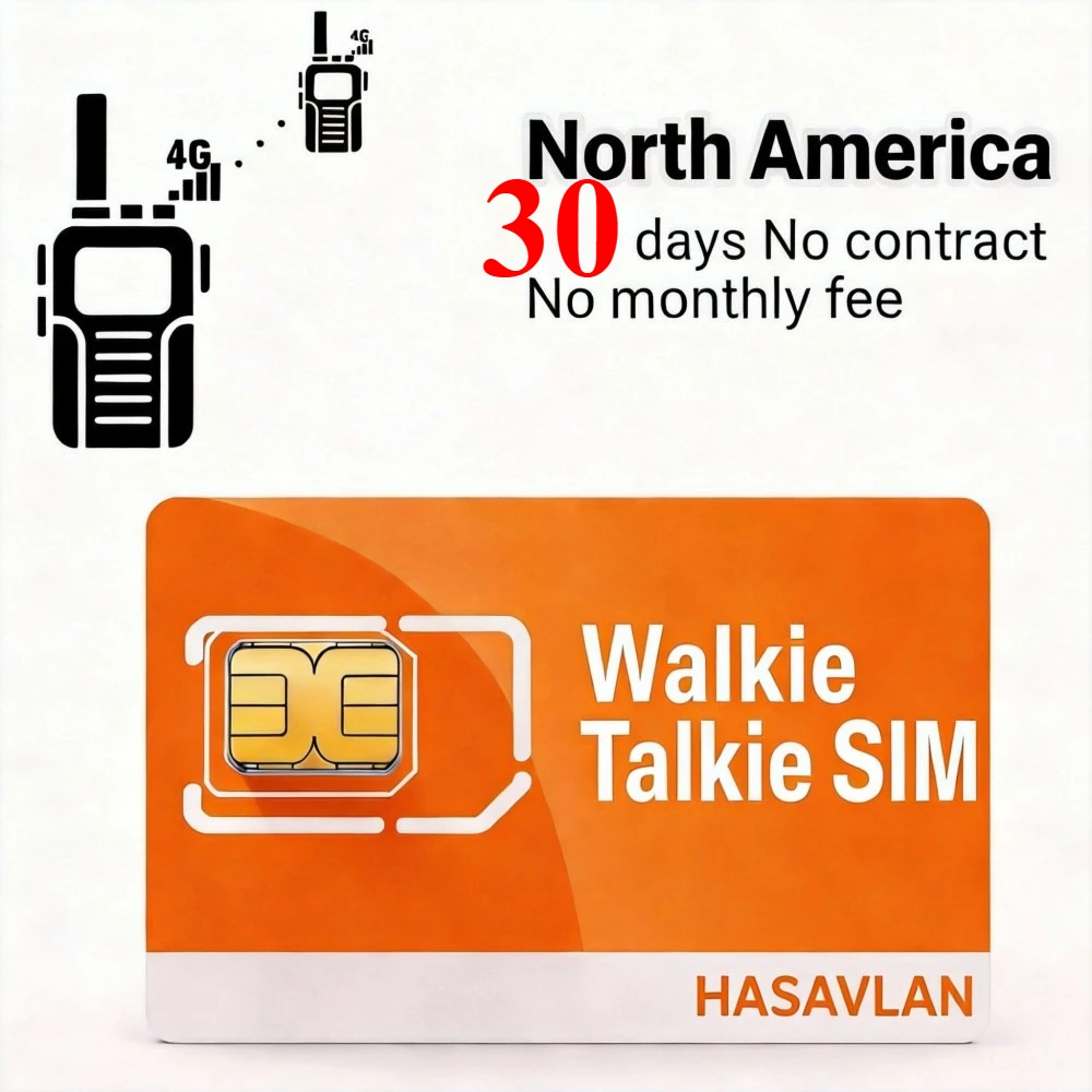 Фото SIM-карта для рации, без абонентской платы и контракта, 4G LTE M2M, 300 МБ/30 дней для радиостанций ZELLO POC K300, ZOVAGOLO СЕВЕРНАЯ АМЕРИКА №1
