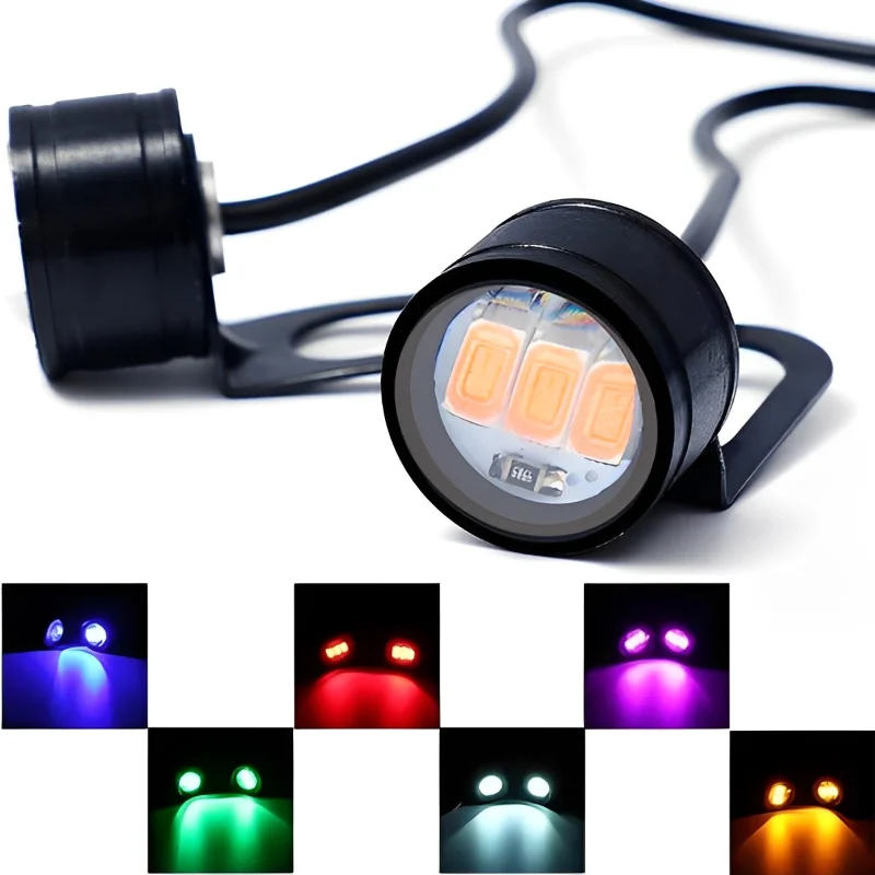 

2pcs Motorcycle Eagle Eye Lights Muticolour LED Signal Lamp Warning Brake Strobe Flash Fog Light Hawkeye Spotlight 12V Headlight