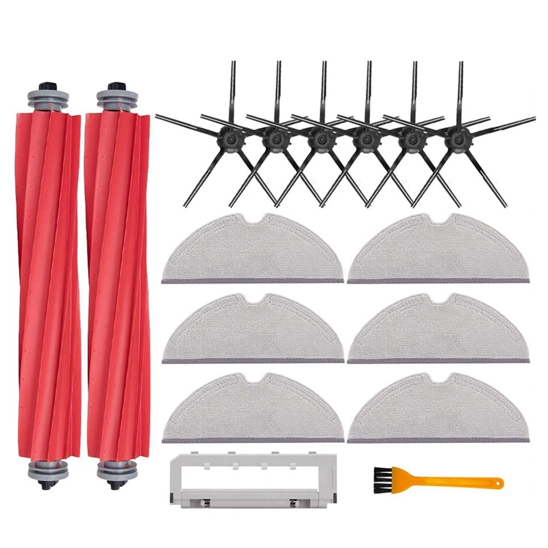 

16Pcs Accessories For Xiaomi Roborock T8 Main Roll Brush Mop Rag Side Brush Vacuum Cleaner Spare Kits Parts