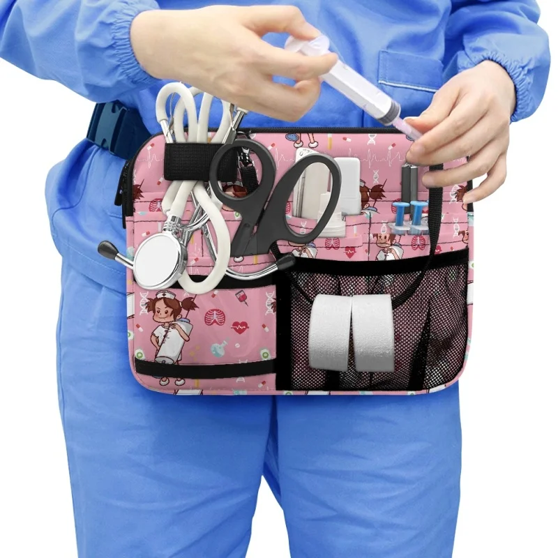 

Регулируемый поясной кошелек для медсестры twoheart sgirl, практичный Органайзер с несколькими карманами для медсестер, портативная сумочка на бедро с принтом по запросу