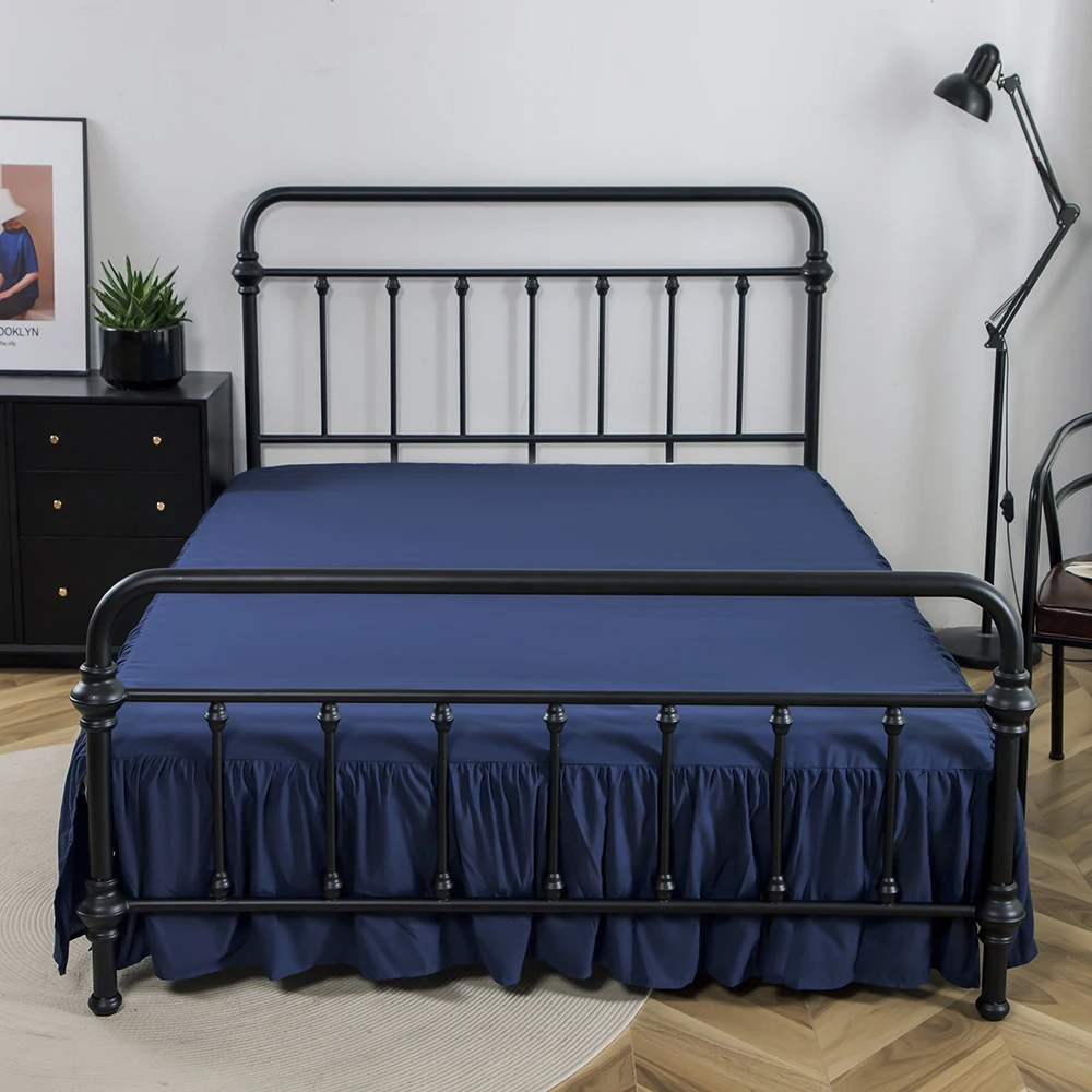 

Solid Color Bed Skirt Bed Cover Home Hotel Bed Skirt with Surface Decorative Ruffled Bed Skirt Bedsheet Bed Protector