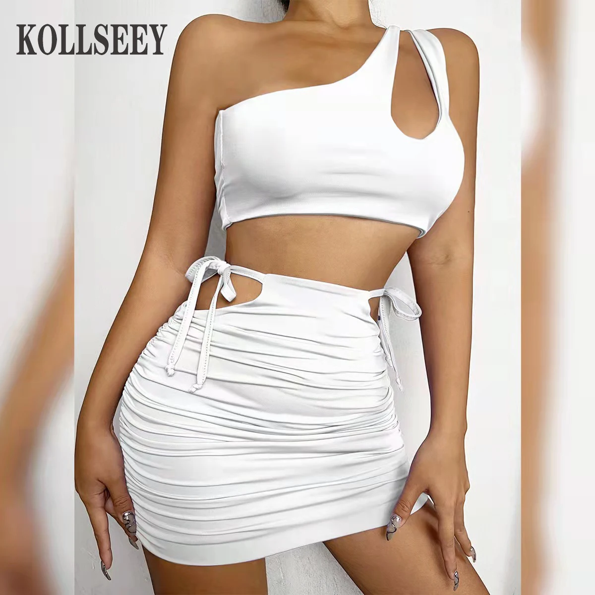 KOLLSEEY  Europe and The United States 2022 Spring New Women's Fashion Long Sleeves Square Collar Sexy Low-cut Slim Buttock Dres enlarge